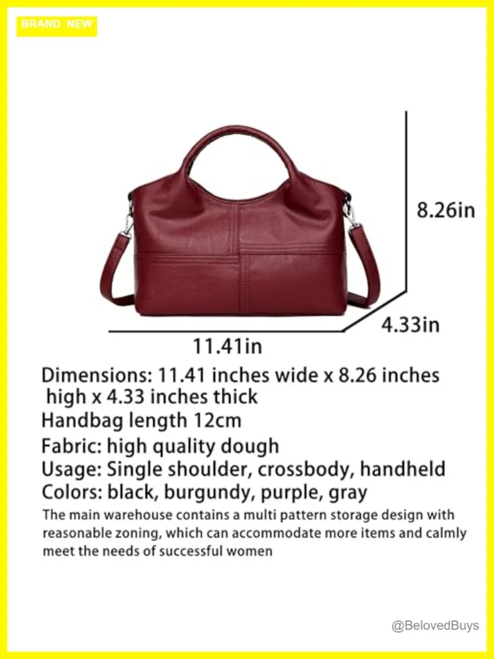 PU Leather Hobo Shoulder Bag Top Handle Tote Satchel for Women